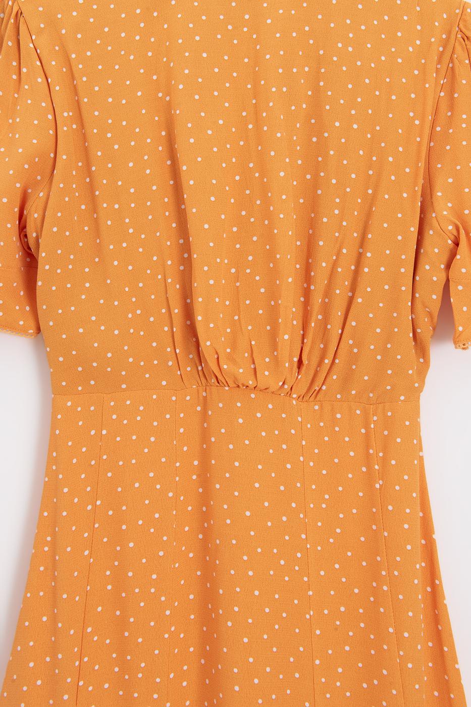 Polka Dot Ruffled Midi Dress Mıxed