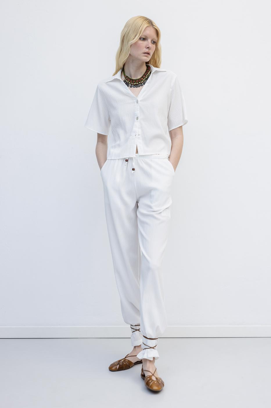 Relaxed Cut Trousers Off whıte