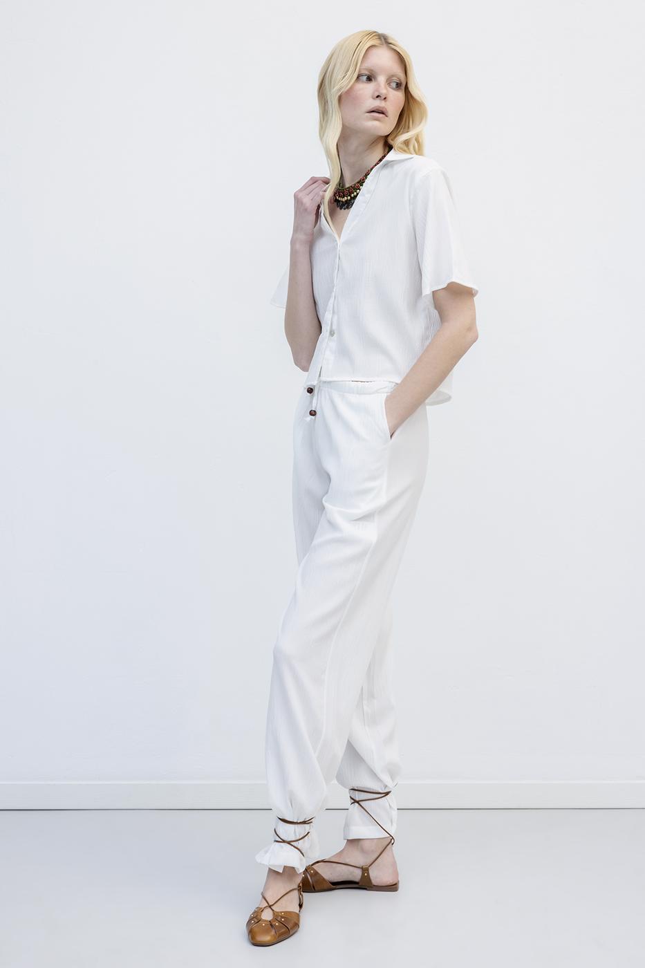 Relaxed Cut Trousers Off whıte