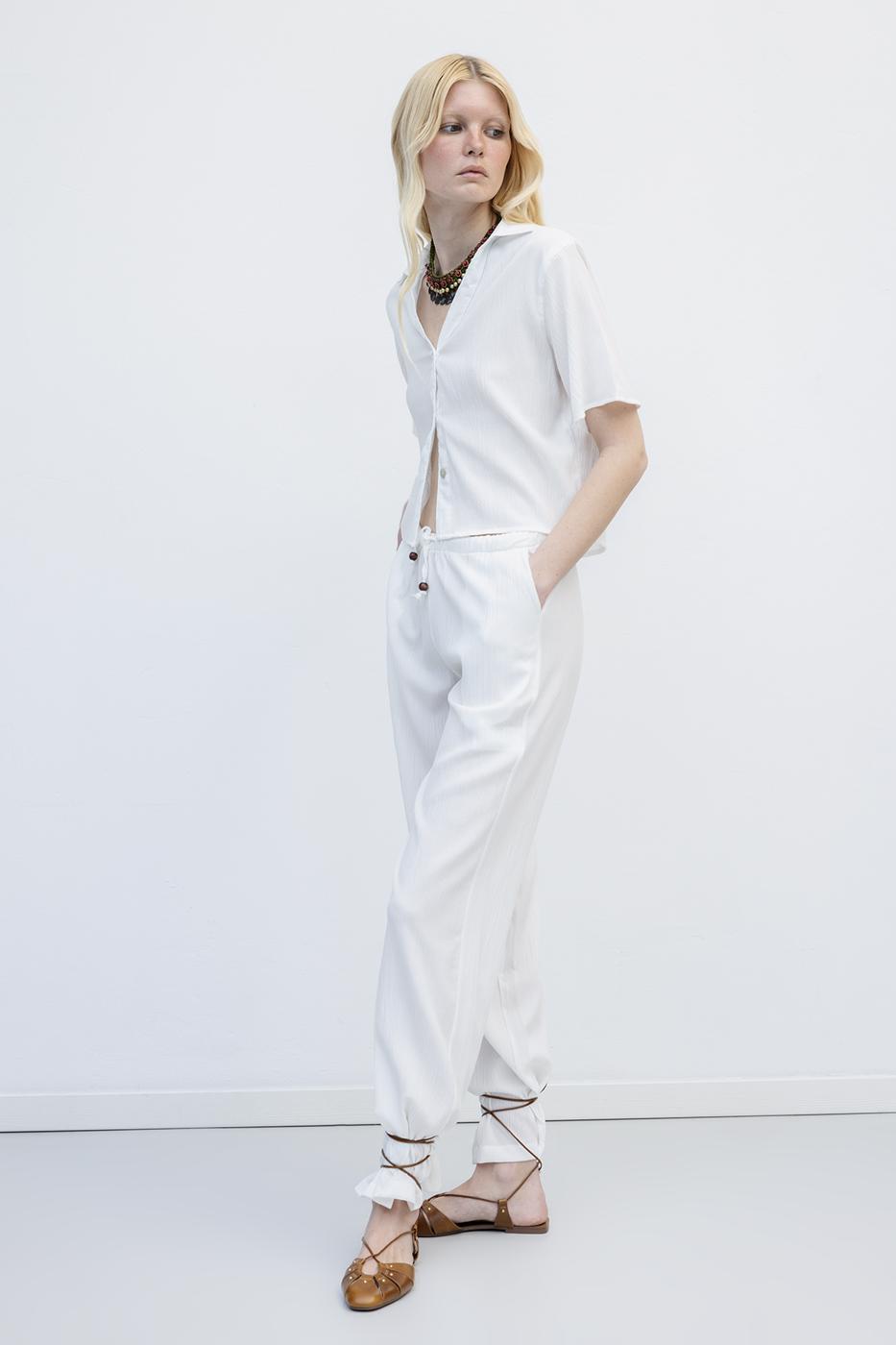 Relaxed Cut Trousers Off whıte