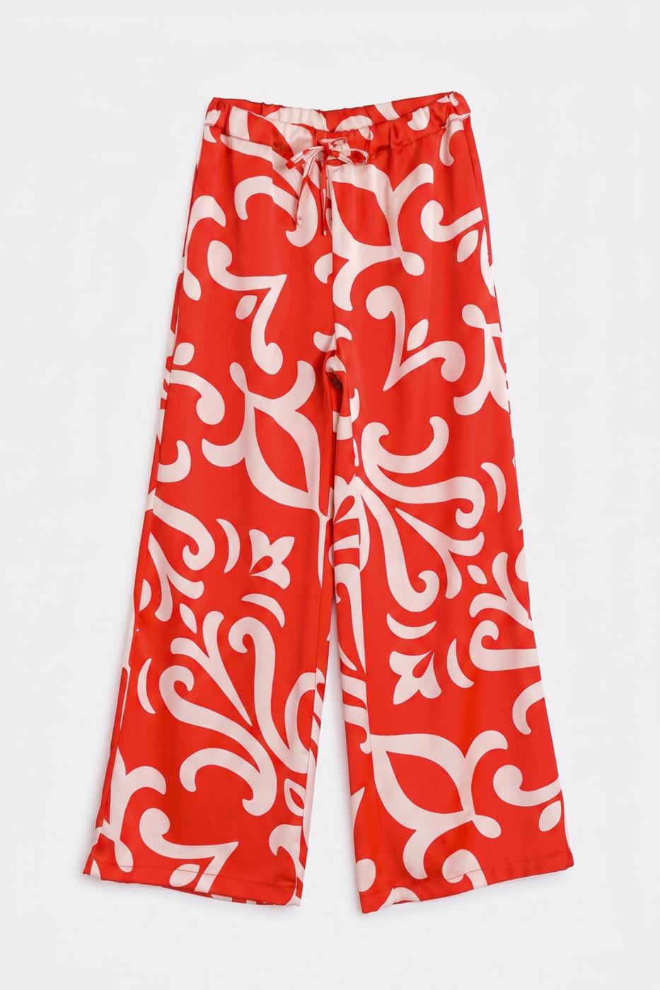 Satin Wide-Leg Trousers