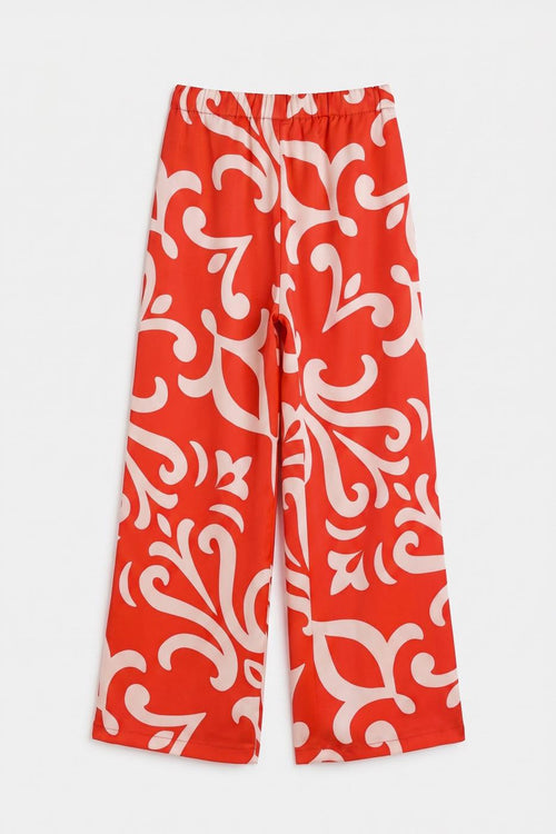 Satin Wide-Leg Trousers