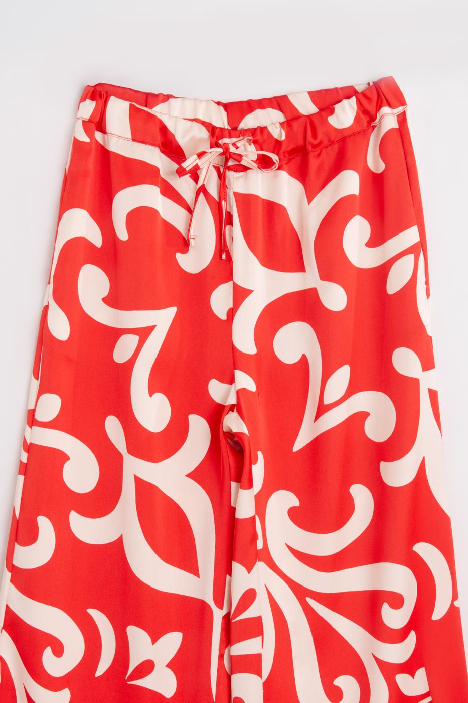 Satin Wide-Leg Trousers
