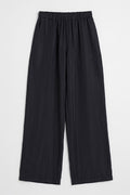 Wide-leg satin trousers Black