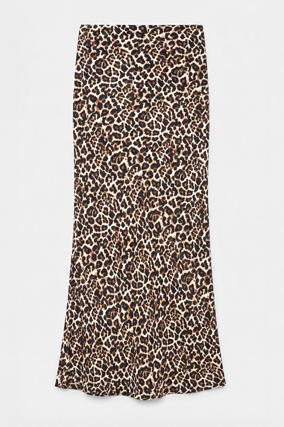 Satin Maxi Skirt Brown