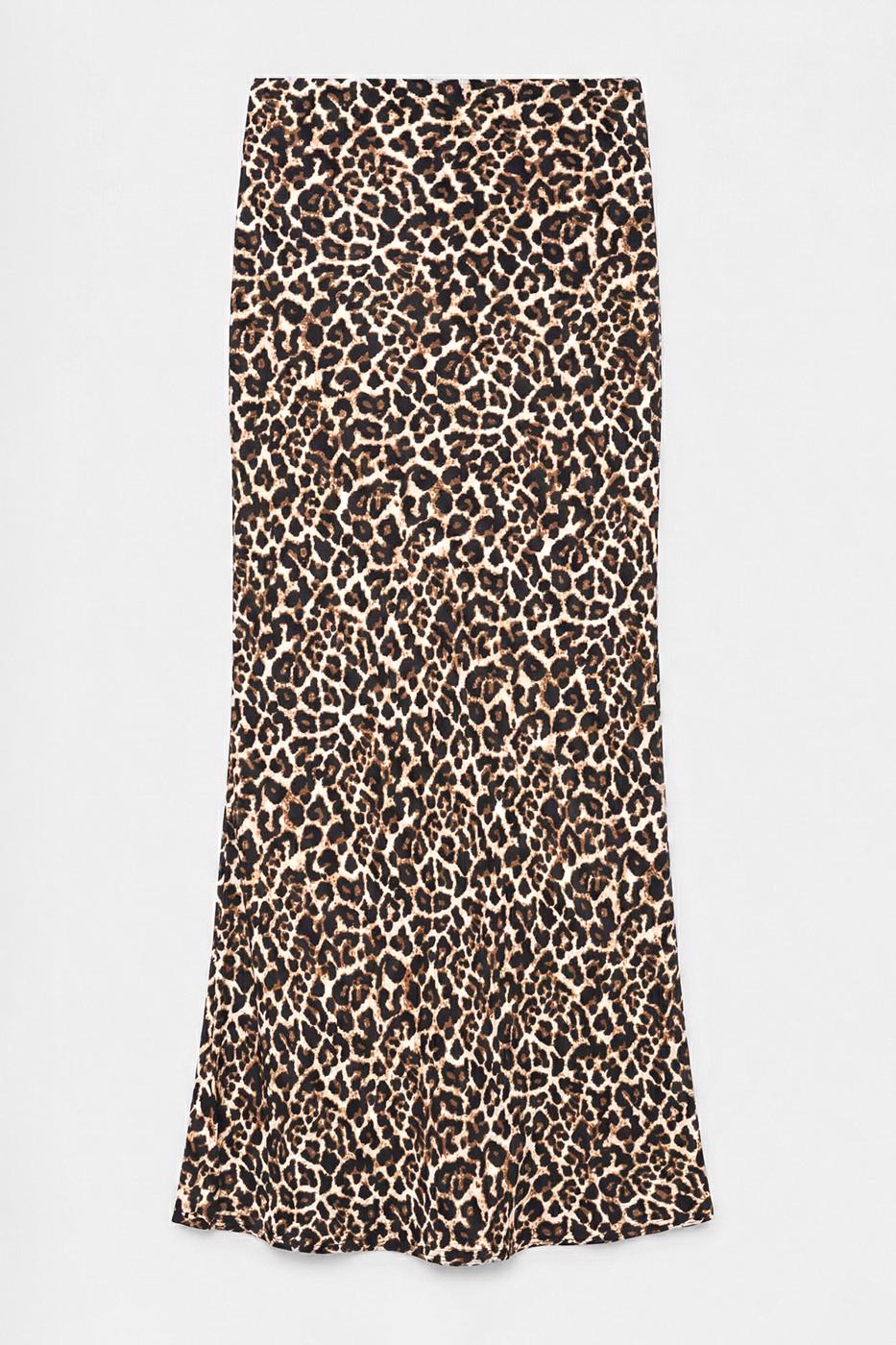 Satin Maxi Skirt Brown