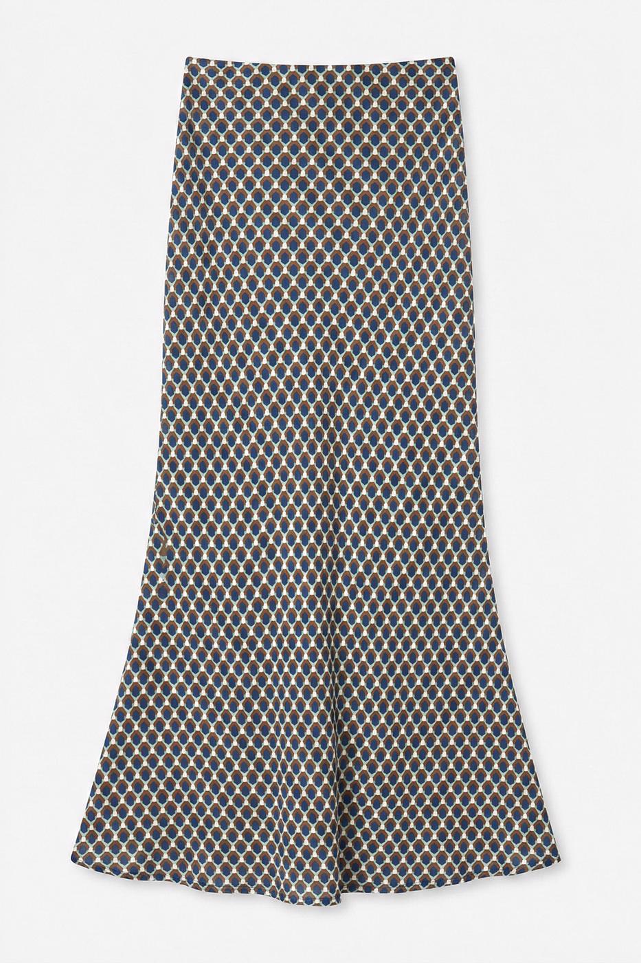 Satin Maxi Skirt Navy