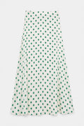 Satin Midi Skirt White