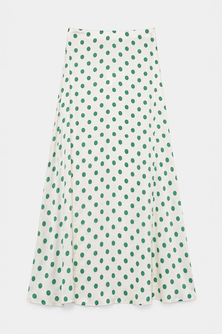 Satin Midi Skirt White