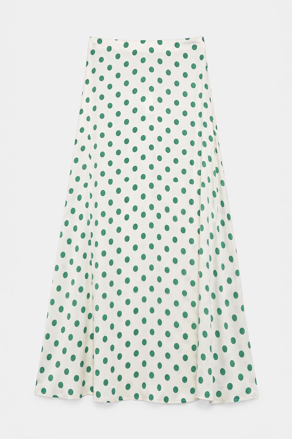 Satin Midi Skirt White