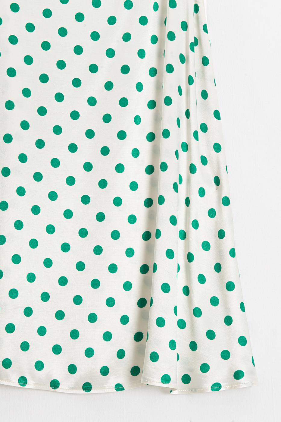 Satin Midi Skirt White
