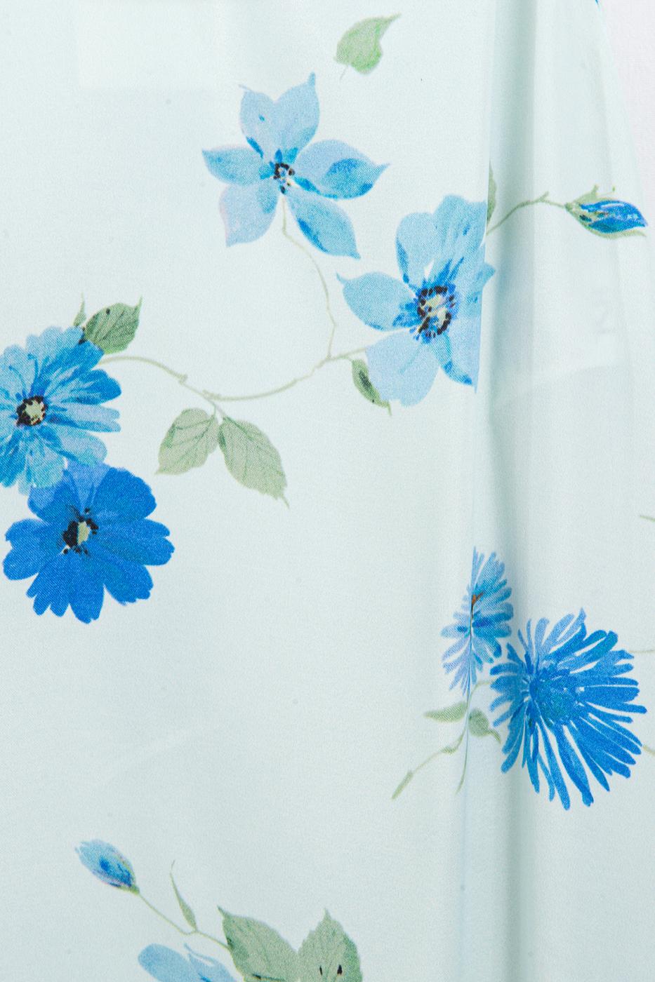 Satin Midi Skirt Blue