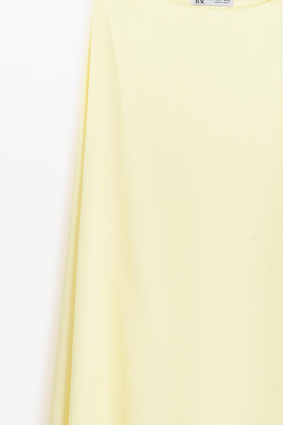 Satin Midi Skirt Yellow