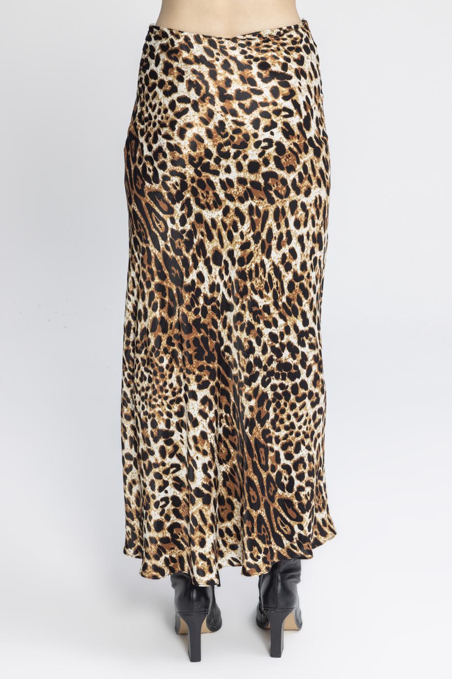 Satin Midi Skirt Ecru