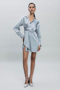 Satin Mini Dress Grey