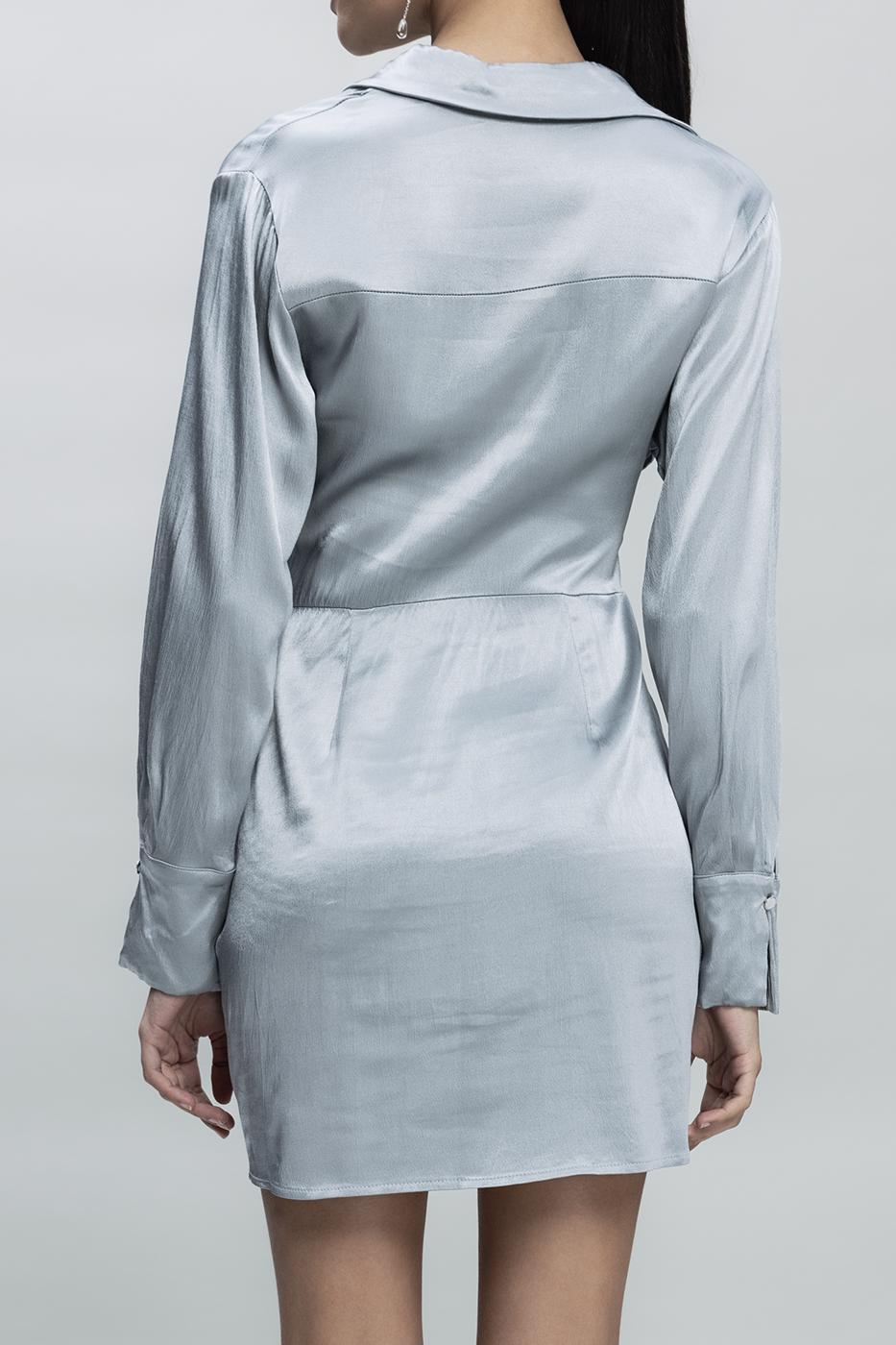 Satin Mini Dress Grey