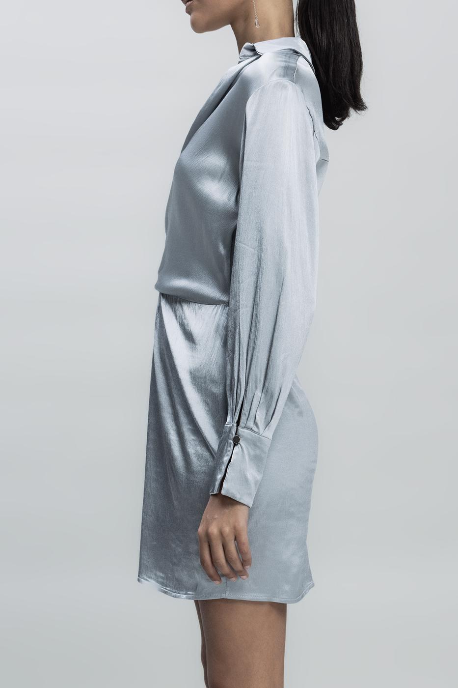 Satin Mini Dress Grey