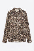 Satin Oversize Shirt Brown