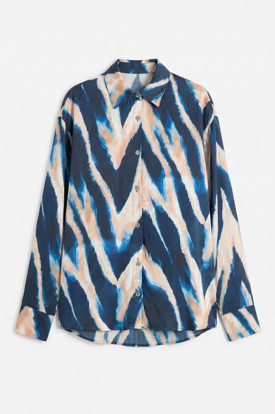 Satin Oversize Shirt Multı colour