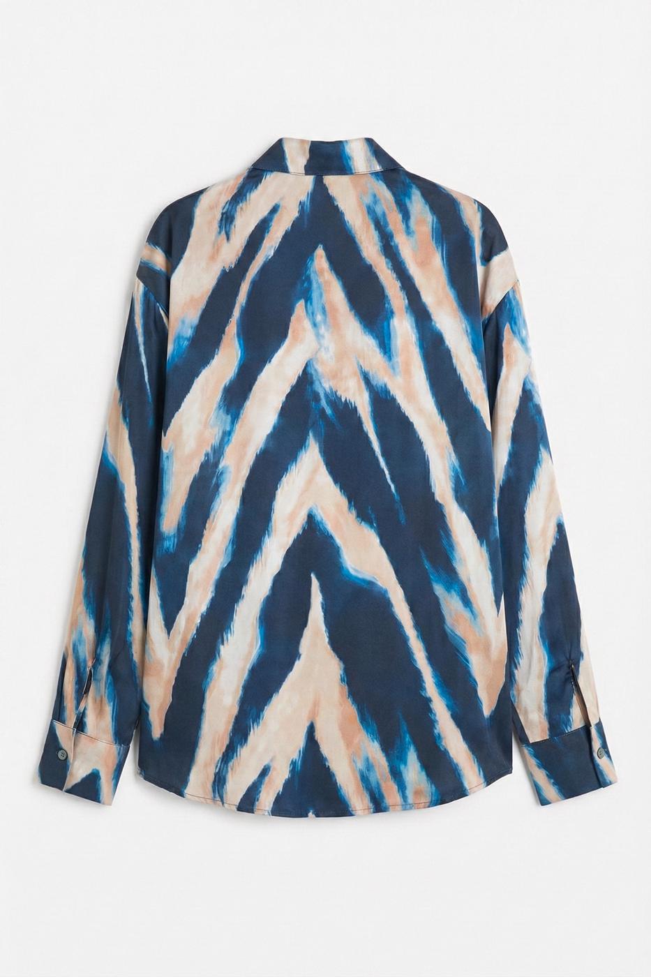 Satin Oversize Shirt Multı colour