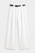 Satin Palazzo Trousers White