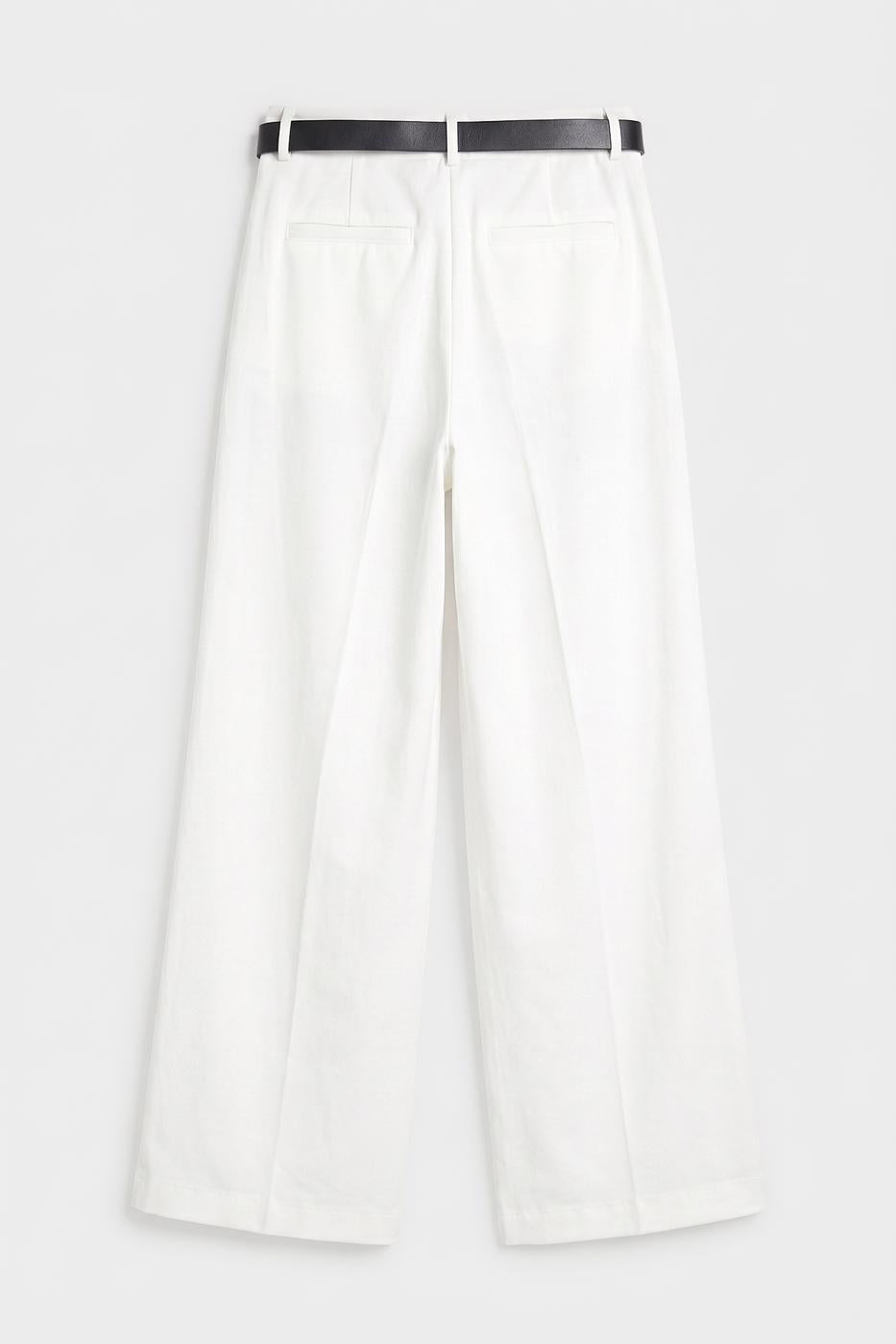 Satin Palazzo Trousers White