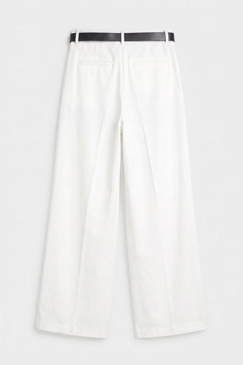 Satin Palazzo Trousers White