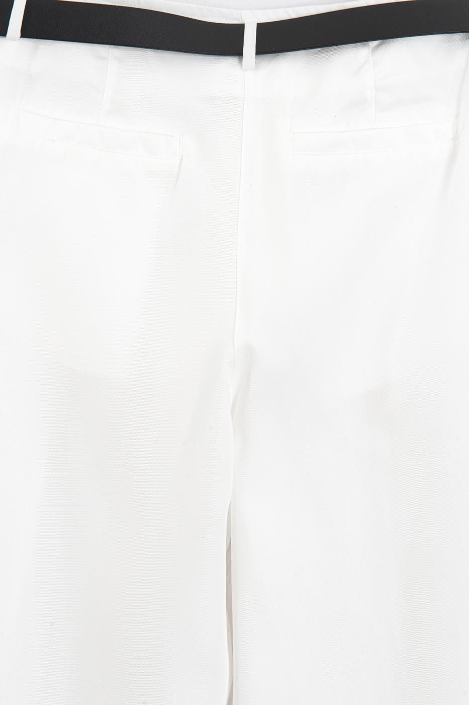Satin Palazzo Trousers White