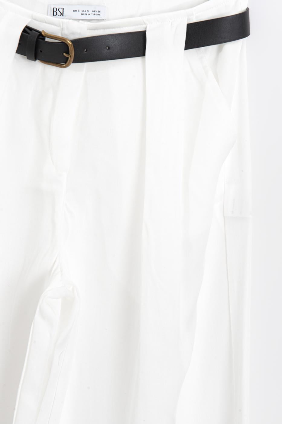 Satin Palazzo Trousers White