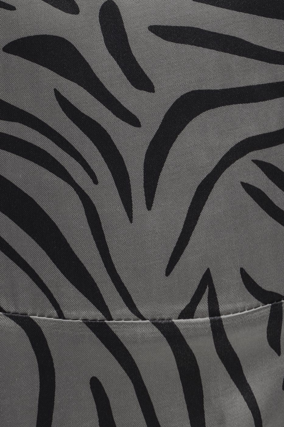 Satin Zebra Patterned Mini Dress Mink