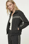 Striped Zip-Up Sweatshirt Anthracite