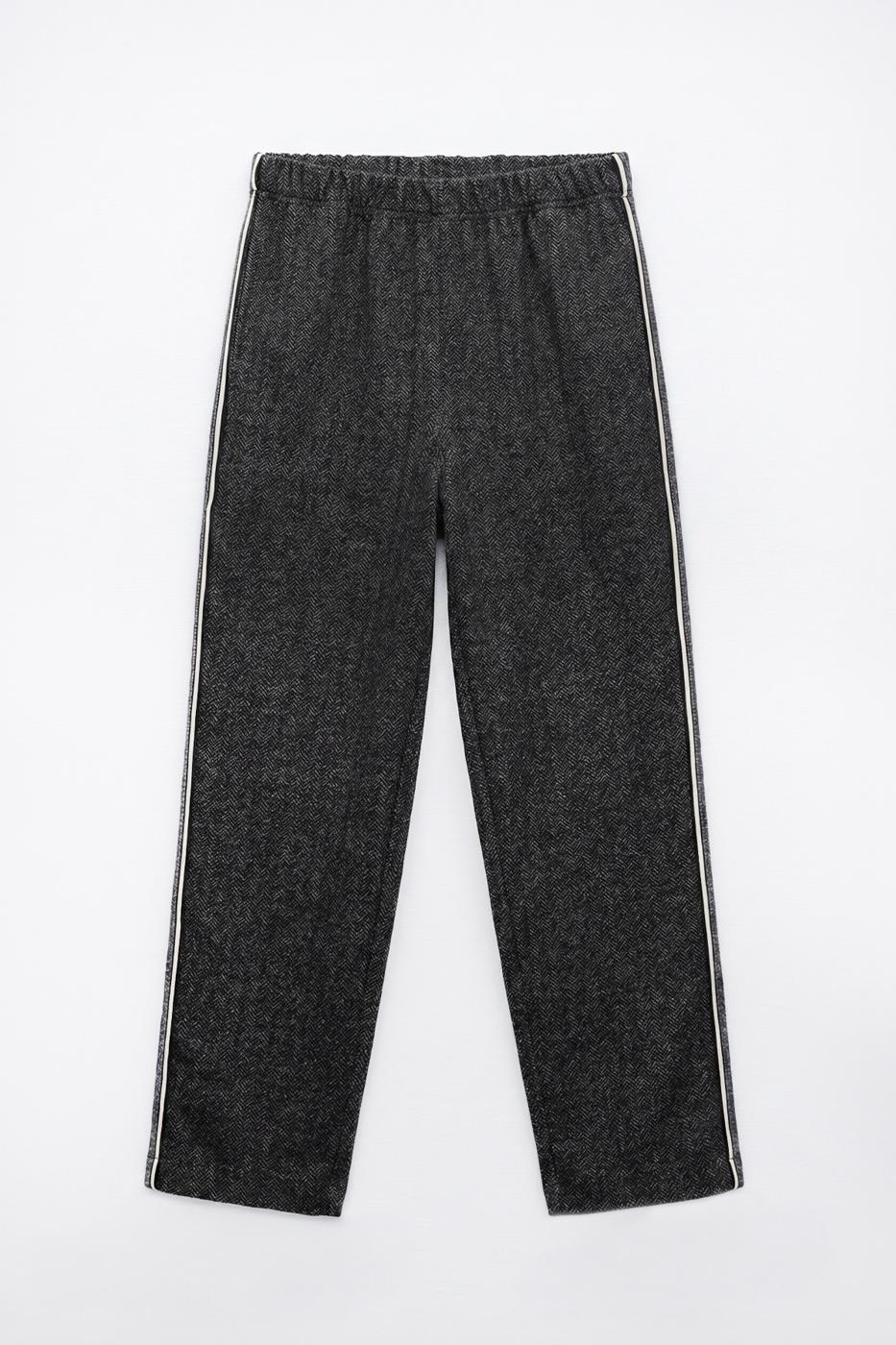 Striped Trimmed Sports Pants Anthracite