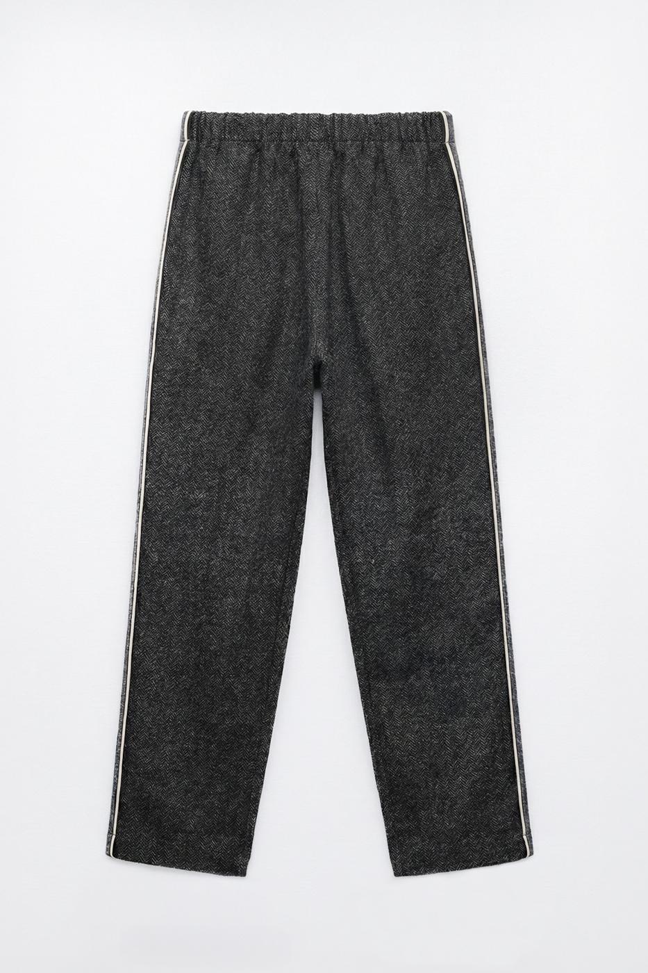 Striped Trimmed Sports Pants Anthracite