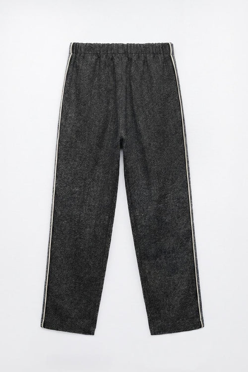 Striped Trimmed Sports Pants Anthracite