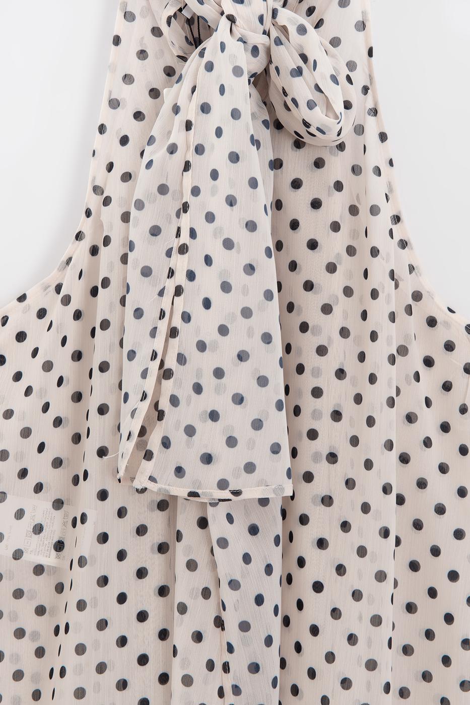 Chiffon Halter Neck Blouse Ecru
