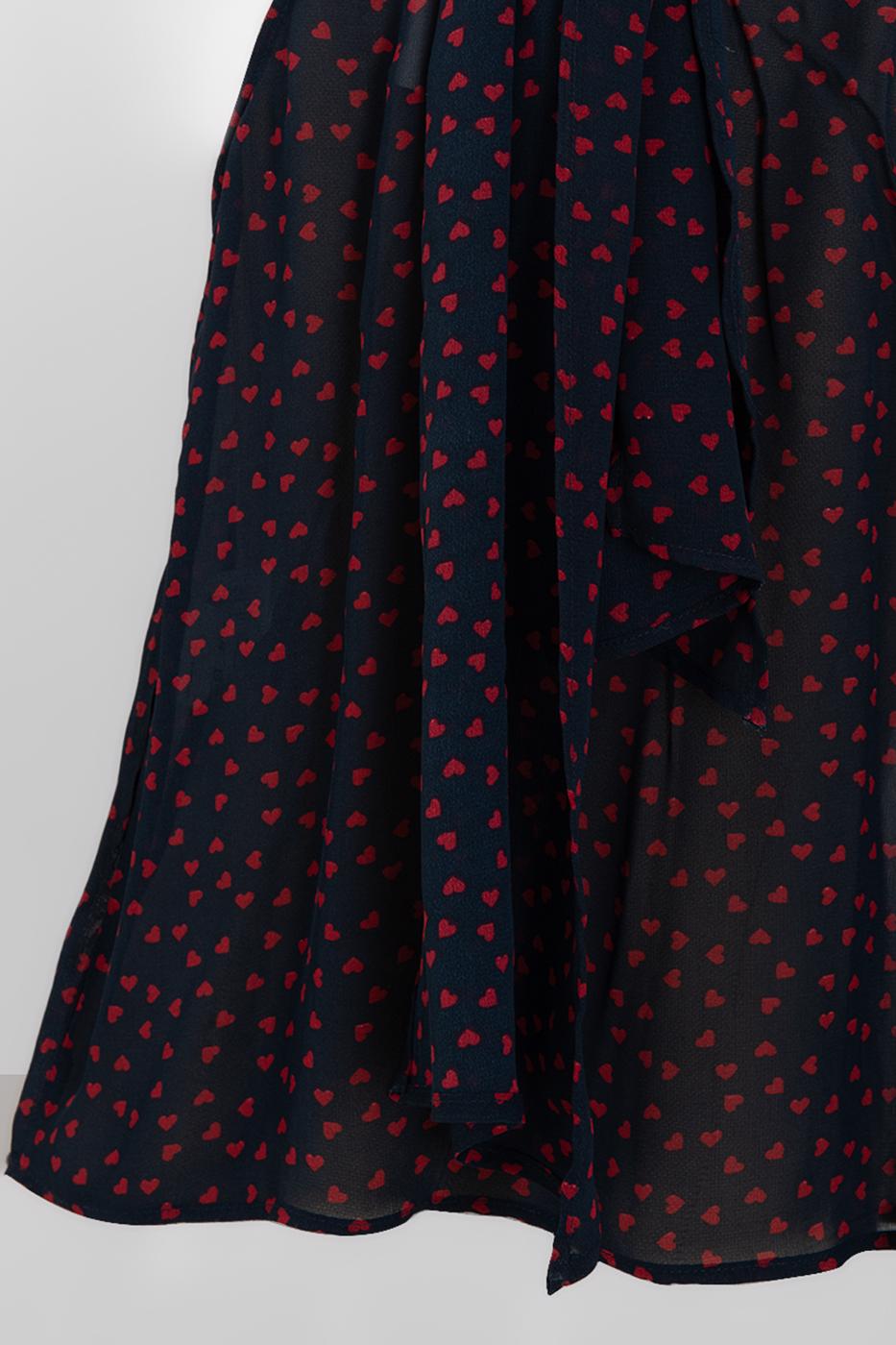 Chiffon Halter Neck Blouse Navy