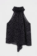 Chiffon Halter Neck Blouse Black