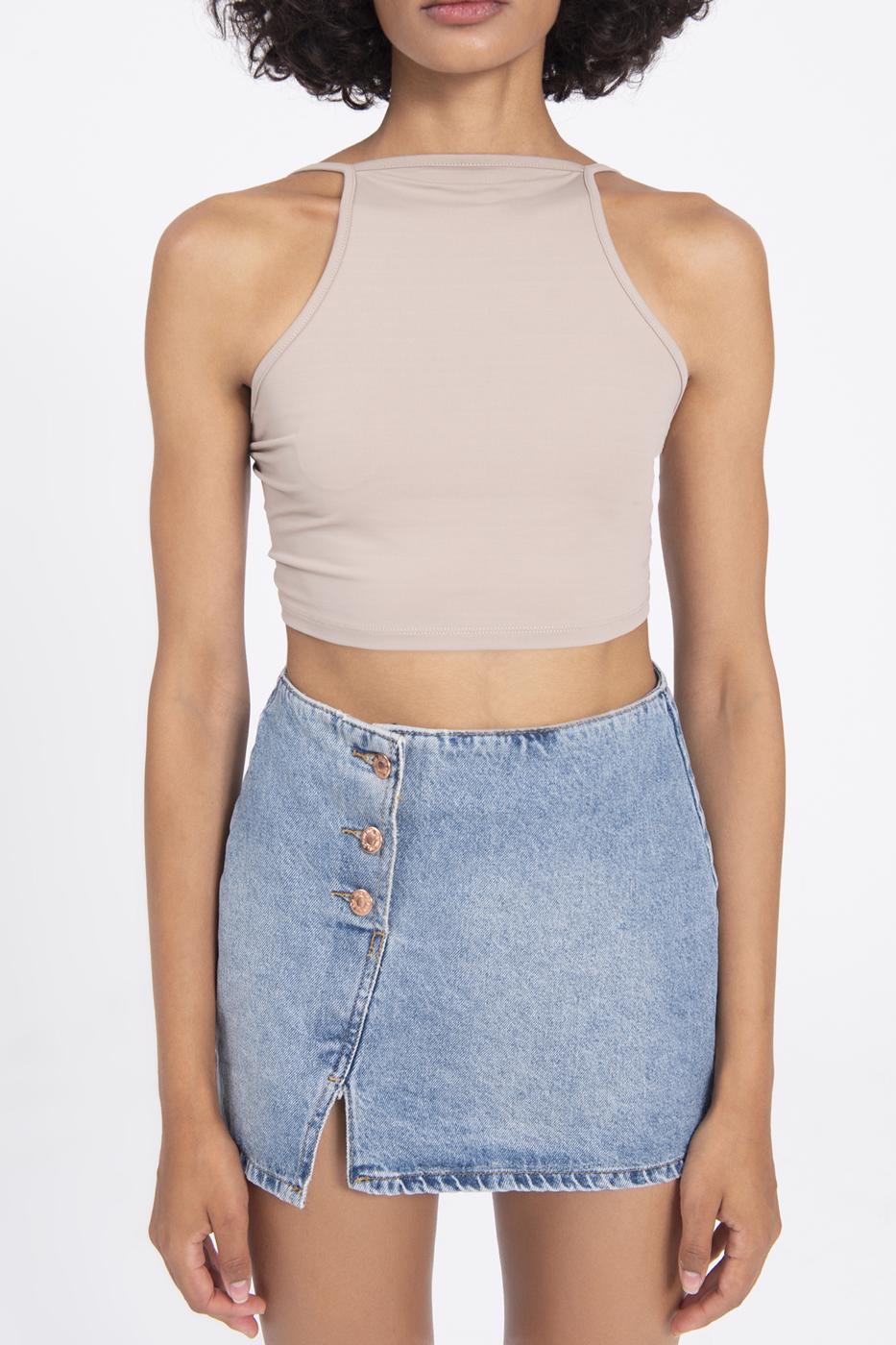 Neck tie top Beige