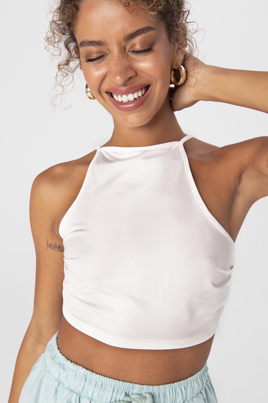 Neck tie top White