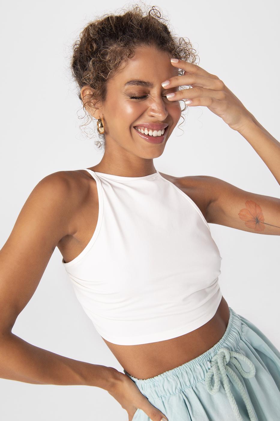 Neck tie top White