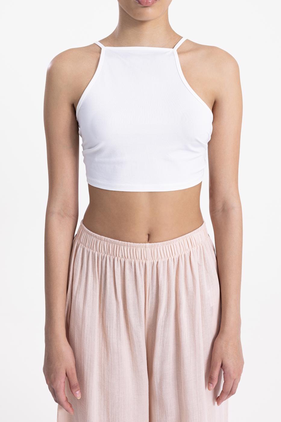 Neck tie top Ecru