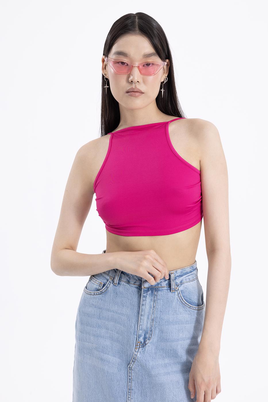 Neck tie top Fuschia