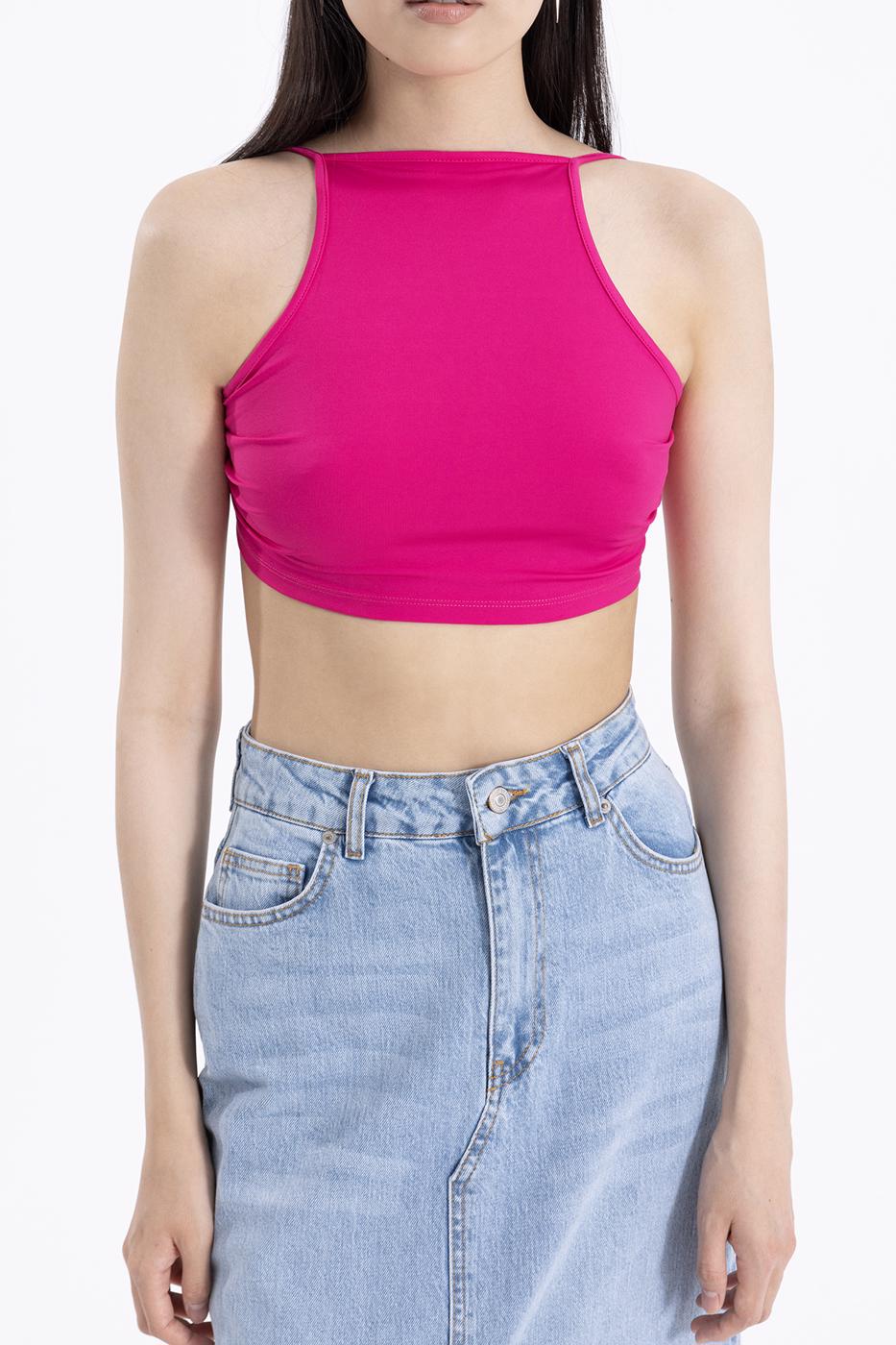 Neck tie top Fuschia