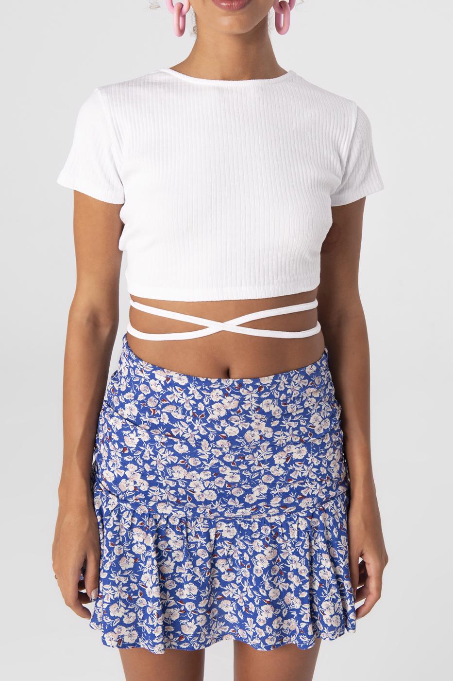 Cross back tie crop top