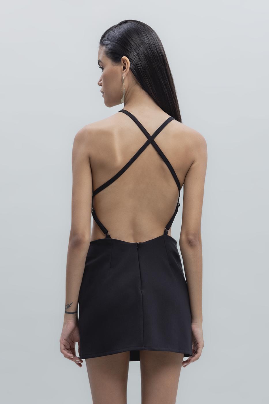 Back Cross Banded Mini Dress