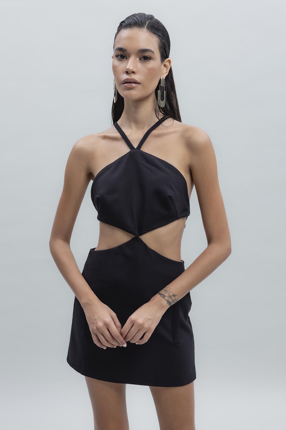 Back Cross Banded Mini Dress