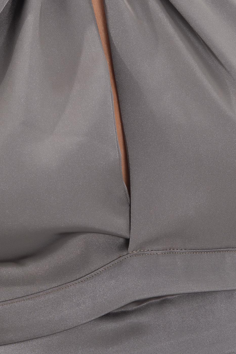 Open back tie detailed blouse Khaki