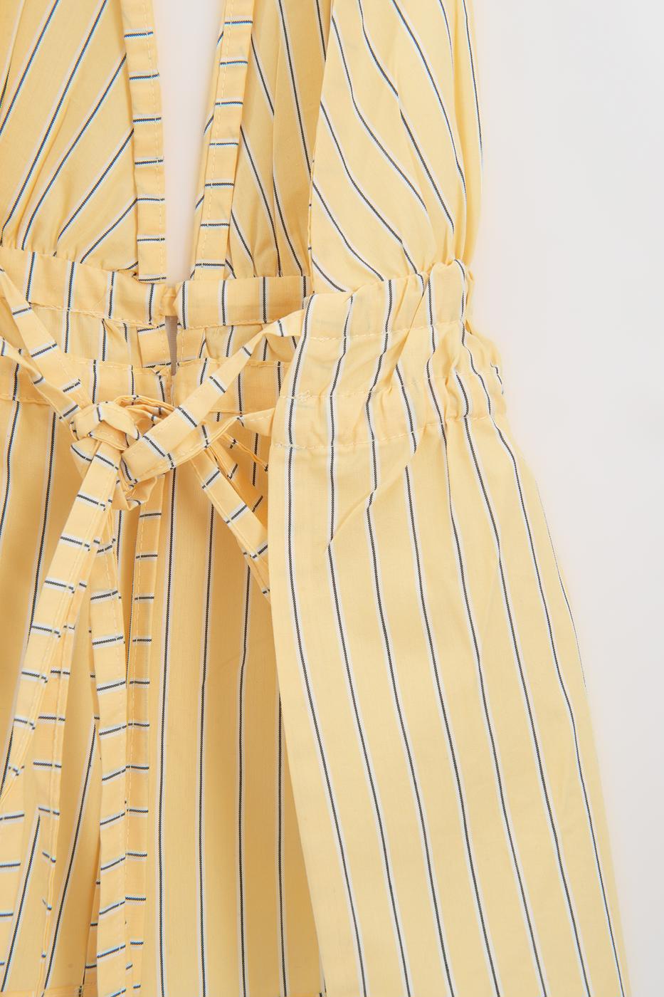 Blouse with Backless Design Yellow