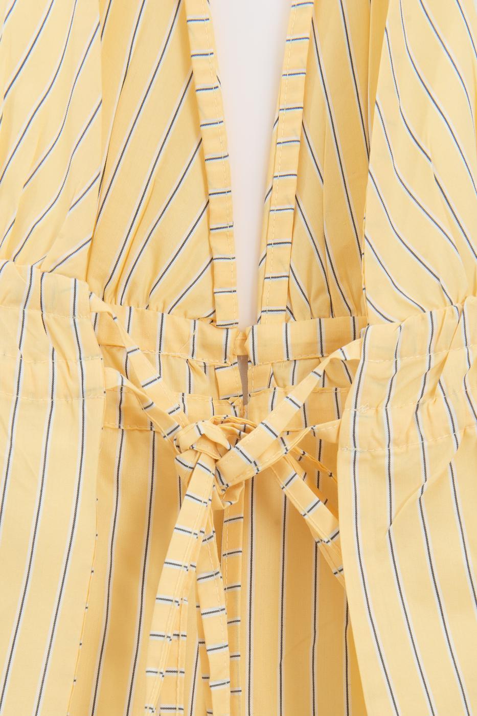 Blouse with Backless Design Yellow