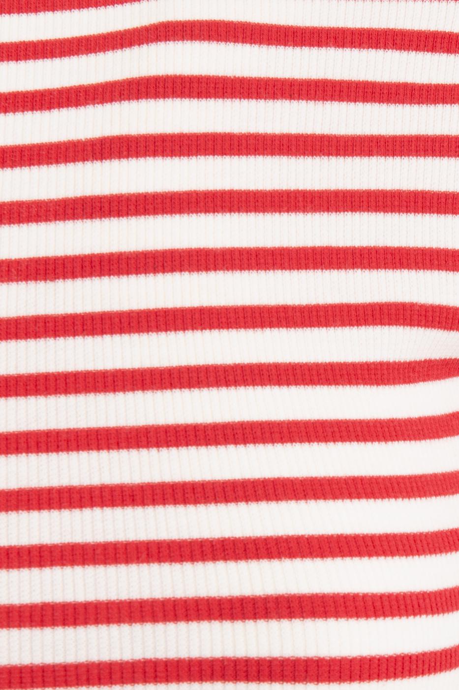 Striped Backless Top Red